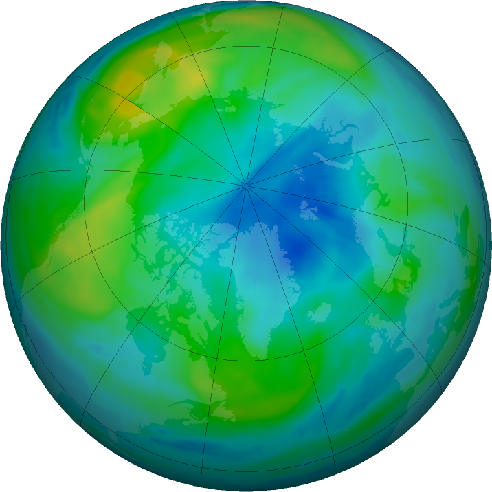 Arctic ozone map for 12 October 2017